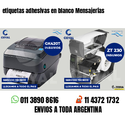 etiquetas adhesivas en blanco Mensajerías