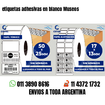 etiquetas adhesivas en blanco Museos