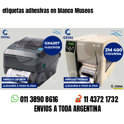 etiquetas adhesivas en blanco Museos
