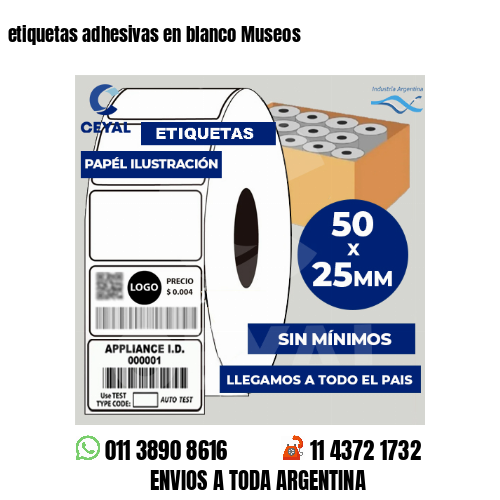 etiquetas adhesivas en blanco Museos