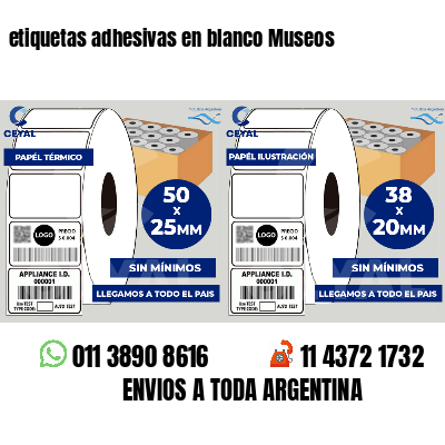 etiquetas adhesivas en blanco Museos