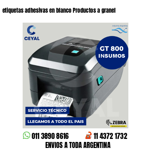 etiquetas adhesivas en blanco Productos a granel