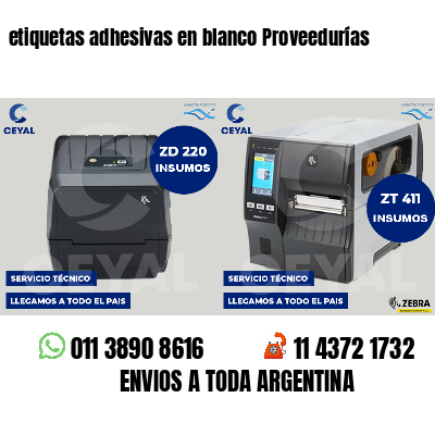 etiquetas adhesivas en blanco Proveedurías
