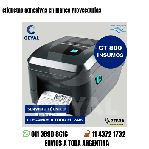 etiquetas adhesivas en blanco Proveedurías