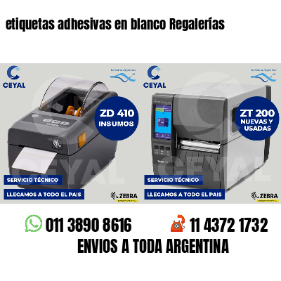 etiquetas adhesivas en blanco Regalerías
