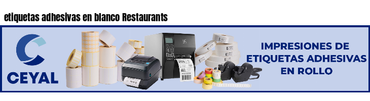 etiquetas adhesivas en blanco Restaurants