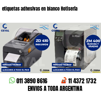 etiquetas adhesivas en blanco Rotisería