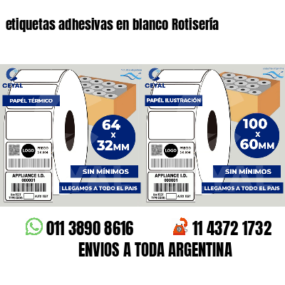 etiquetas adhesivas en blanco Rotisería