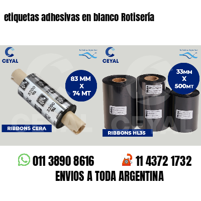etiquetas adhesivas en blanco Rotisería