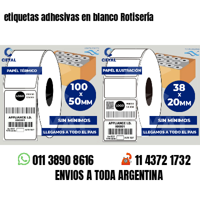 etiquetas adhesivas en blanco Rotisería