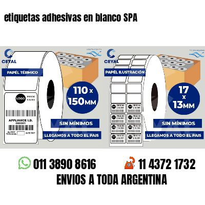 etiquetas adhesivas en blanco SPA