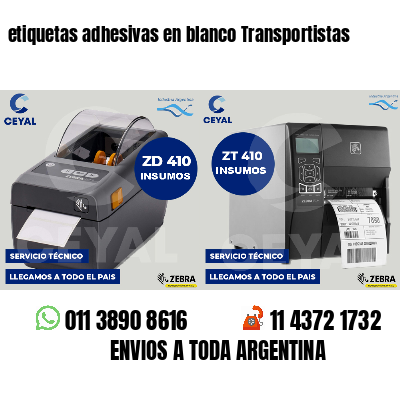 etiquetas adhesivas en blanco Transportistas