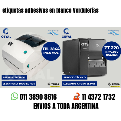 etiquetas adhesivas en blanco Verdulerías