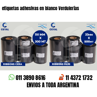 etiquetas adhesivas en blanco Verdulerías