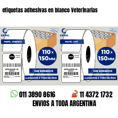 etiquetas adhesivas en blanco Veterinarias