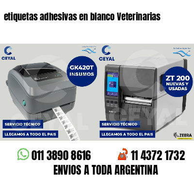 etiquetas adhesivas en blanco Veterinarias