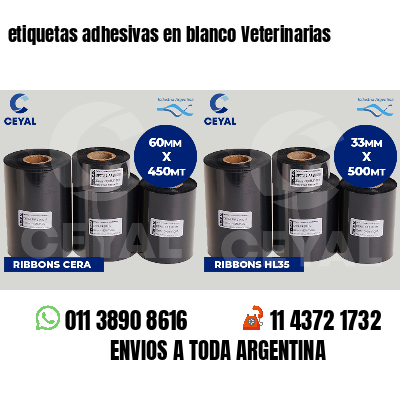 etiquetas adhesivas en blanco Veterinarias
