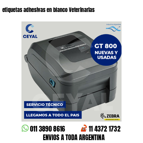 etiquetas adhesivas en blanco Veterinarias