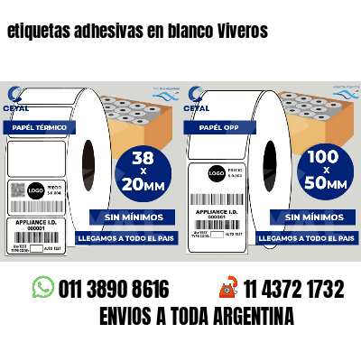 etiquetas adhesivas en blanco Viveros