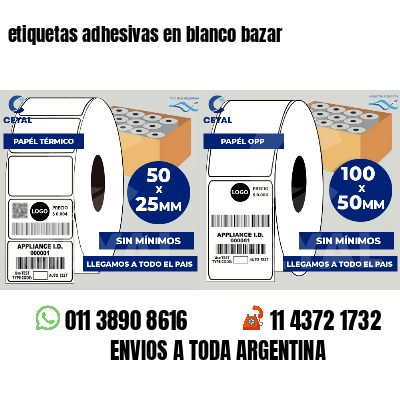 etiquetas adhesivas en blanco bazar