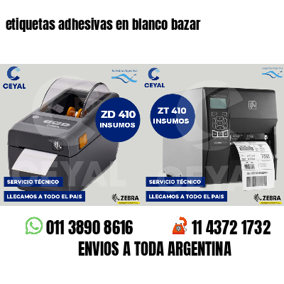 etiquetas adhesivas en blanco bazar