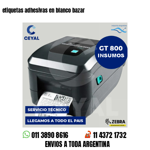 etiquetas adhesivas en blanco bazar