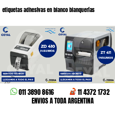 etiquetas adhesivas en blanco blanquerías