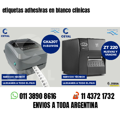 etiquetas adhesivas en blanco clinicas