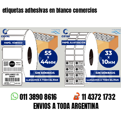 etiquetas adhesivas en blanco comercios