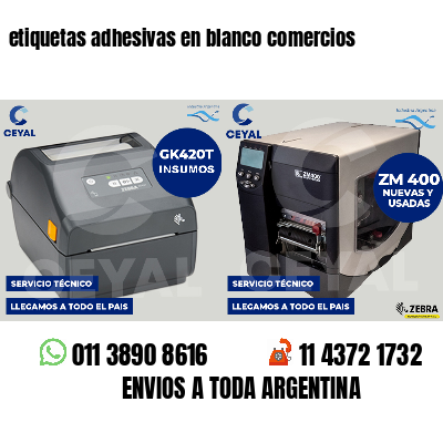 etiquetas adhesivas en blanco comercios