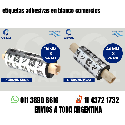etiquetas adhesivas en blanco comercios