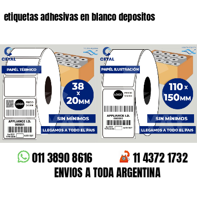 etiquetas adhesivas en blanco depositos