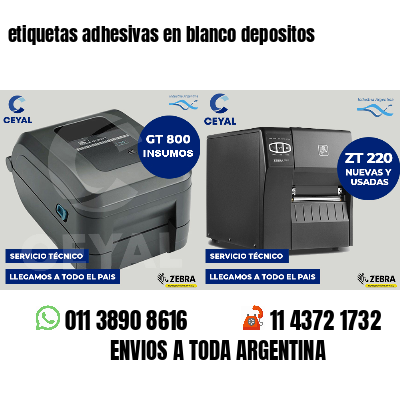 etiquetas adhesivas en blanco depositos