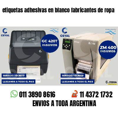 etiquetas adhesivas en blanco fabricantes de ropa