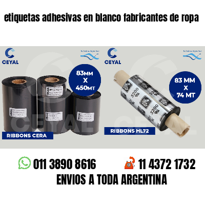 etiquetas adhesivas en blanco fabricantes de ropa