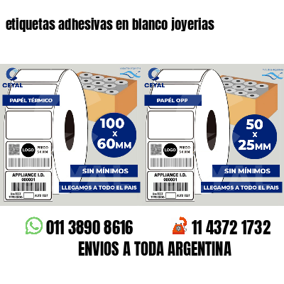 etiquetas adhesivas en blanco joyerias