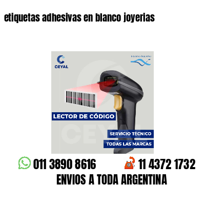etiquetas adhesivas en blanco joyerias