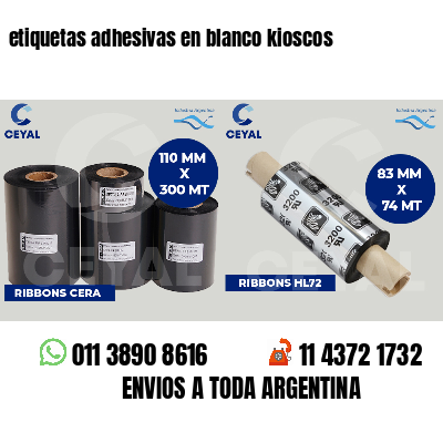 etiquetas adhesivas en blanco kioscos