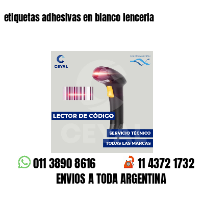 etiquetas adhesivas en blanco lenceria