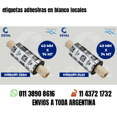 etiquetas adhesivas en blanco locales