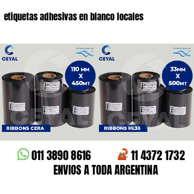 etiquetas adhesivas en blanco locales