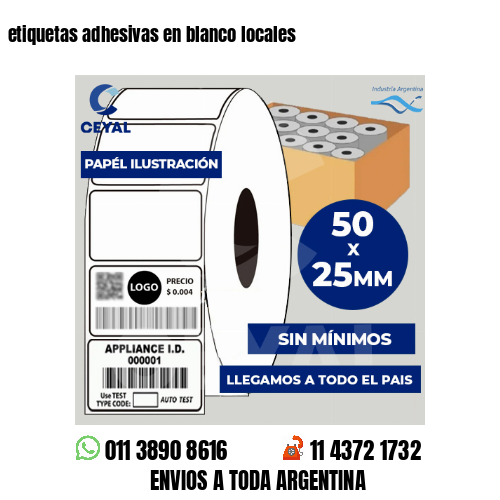 etiquetas adhesivas en blanco locales