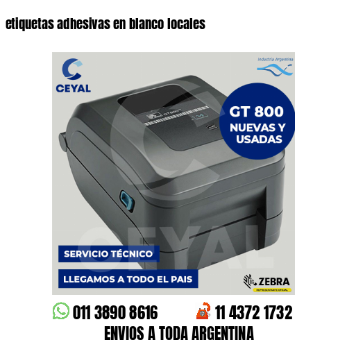 etiquetas adhesivas en blanco locales