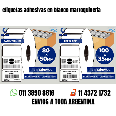 etiquetas adhesivas en blanco marroquinería