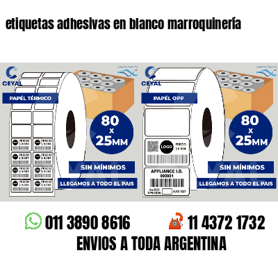 etiquetas adhesivas en blanco marroquinería