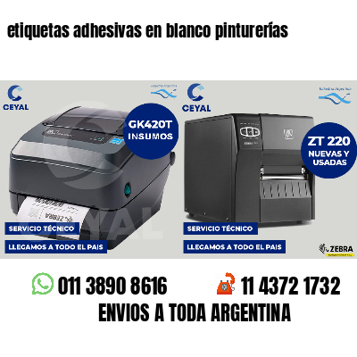 etiquetas adhesivas en blanco pinturerías