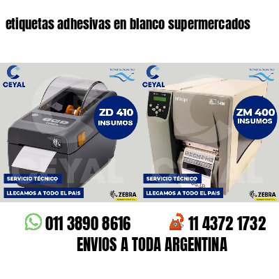 etiquetas adhesivas en blanco supermercados