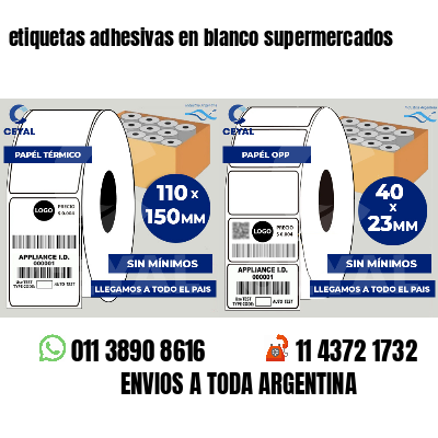 etiquetas adhesivas en blanco supermercados