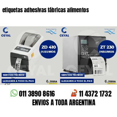 etiquetas adhesivas fábricas alimentos