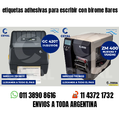 etiquetas adhesivas para escribir con birome Bares